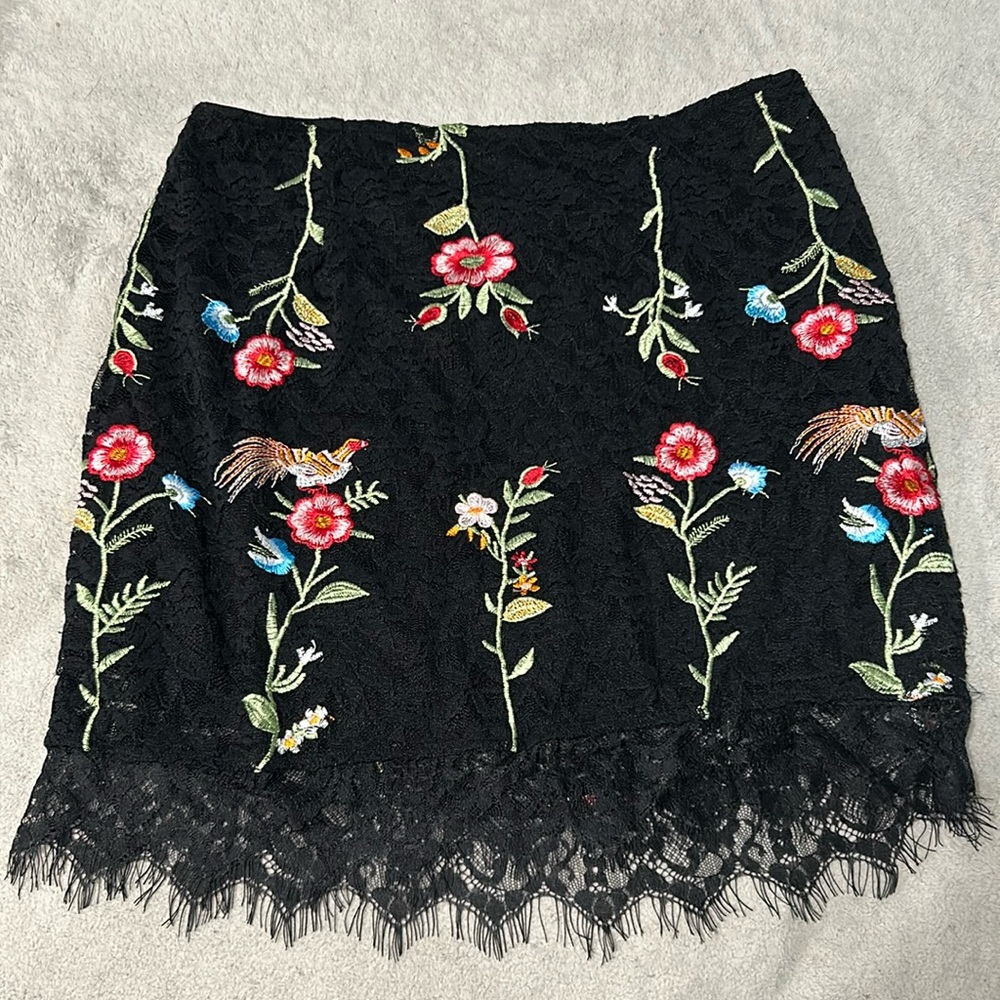 Sugar Lips black embroidered skirt
